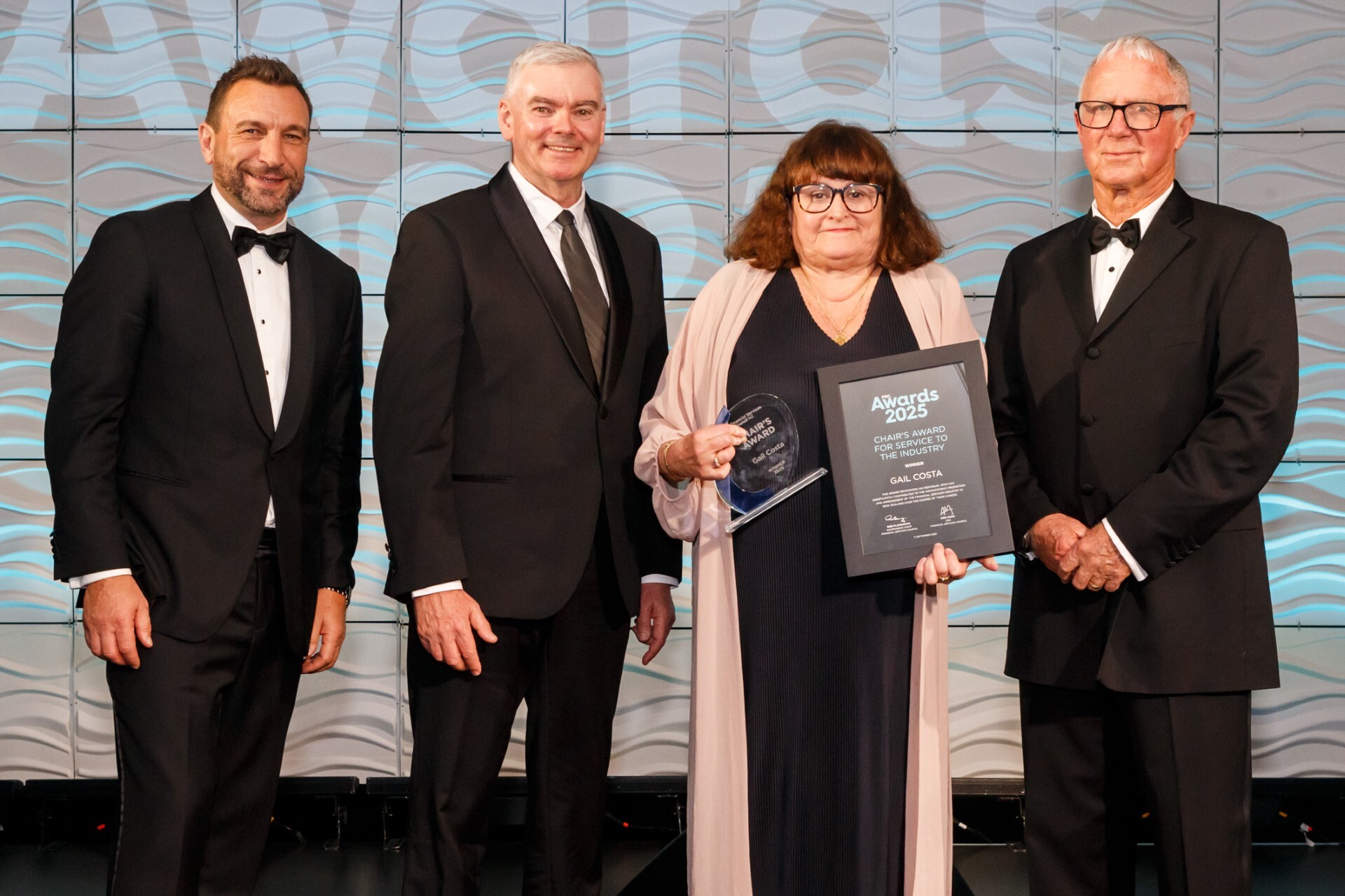 thumbnail_FSC Awards 2025 Chair’s Award winner Gail Costa_(L-R) Kirk Hope, Hon Scott Simpson, Gail Costa, Rob Flannagan